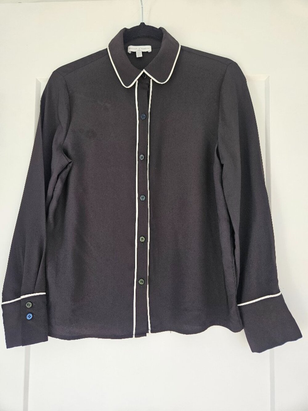 Black shirt with white edging